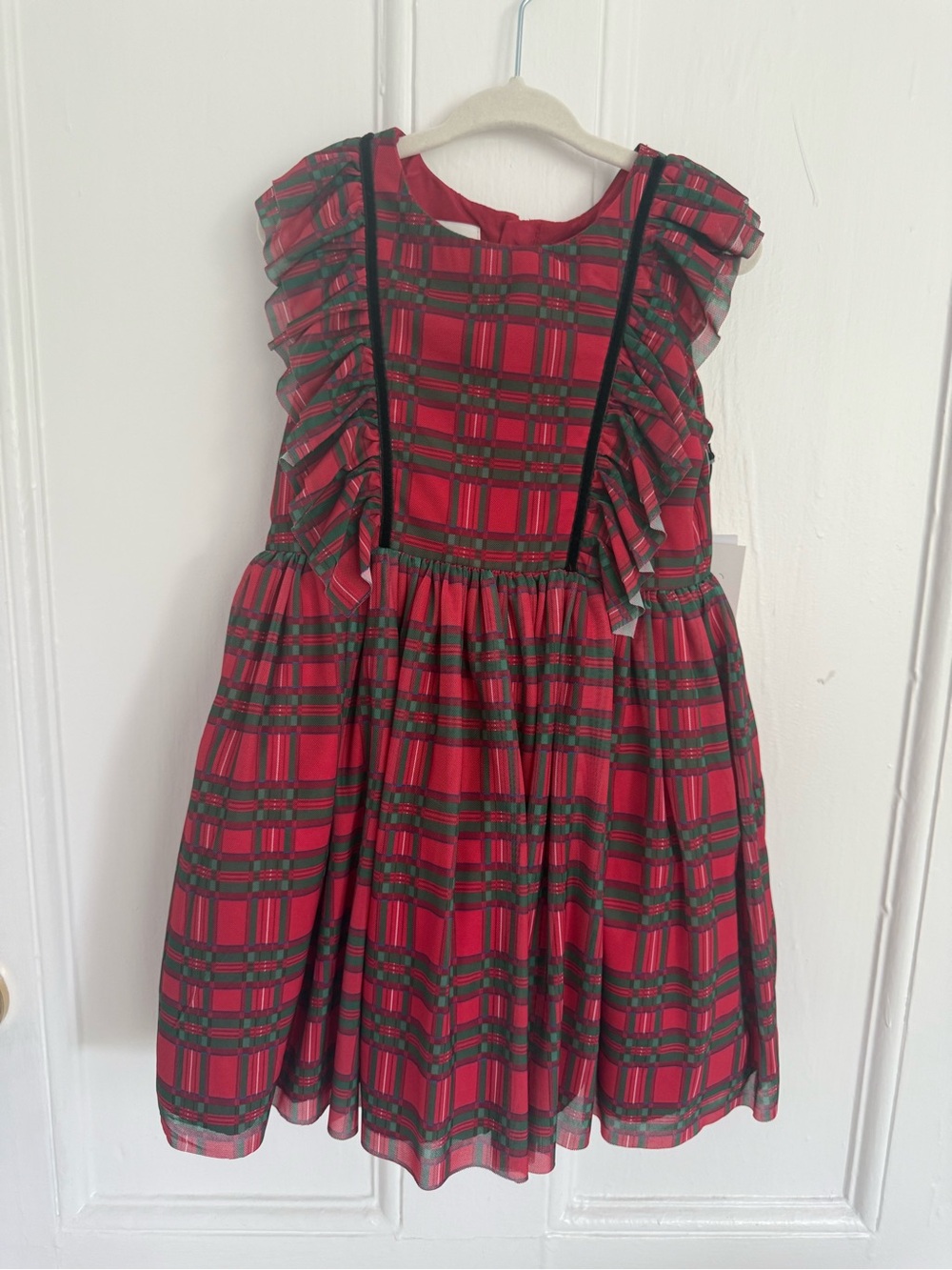 Pippa & Julie Red and Green Plaid Ruffle Holiday Dress